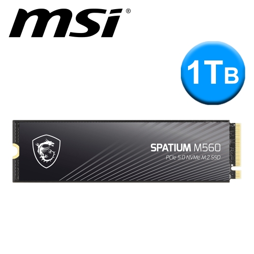 搭整機!!!微星 SPATIUM M560 1TB/Gen5/讀10200/寫8400/TLC 五年保