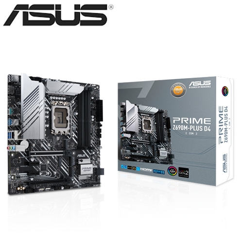 ASUS PRIME Z690M-PLUS D4-CSM(M-ATX/1H1P/Intel 1G/註冊四年保)