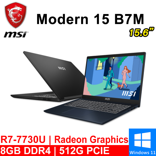 微星 Modern 15 B7M-057TW 15.6"黑(R7-7730U/8GB DDR4/512G PCIE/W11)