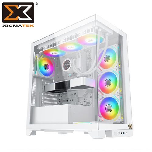 Xigmatek Endorphin Ultra 白 ATX/雙面玻璃/ARGB Fan x5/支援顯卡42cm/CPU高 18cm