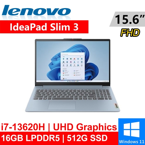 Lenovo IdeaPad Slim 3-83EM0058TW 15.6吋 灰(i7-13620H/16G LPDDR5/512G PCIE/W11)