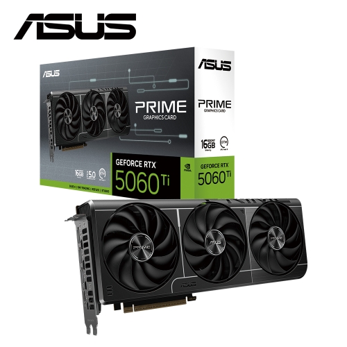 限搭機!!!華碩 PRIME-RTX5060TI-16G(2602Mhz/16G DDR7/1H3DP/30.4cm/三風扇)